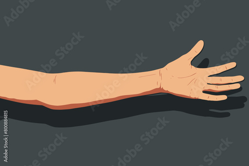 a simple flat illustration of an Arm, vector graphics