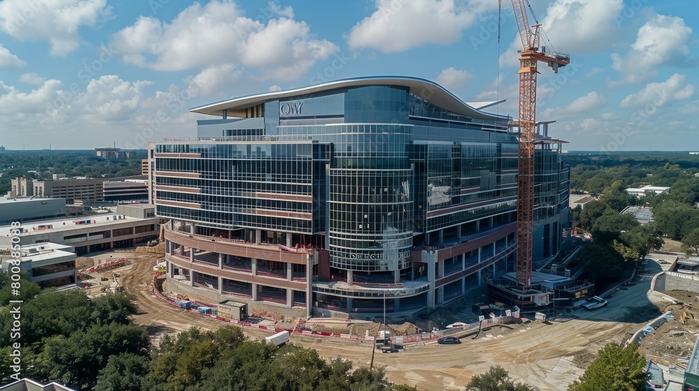 Obraz premium Thriving Regional Healthcare Center: Aerial View of Expansive Medical Facility