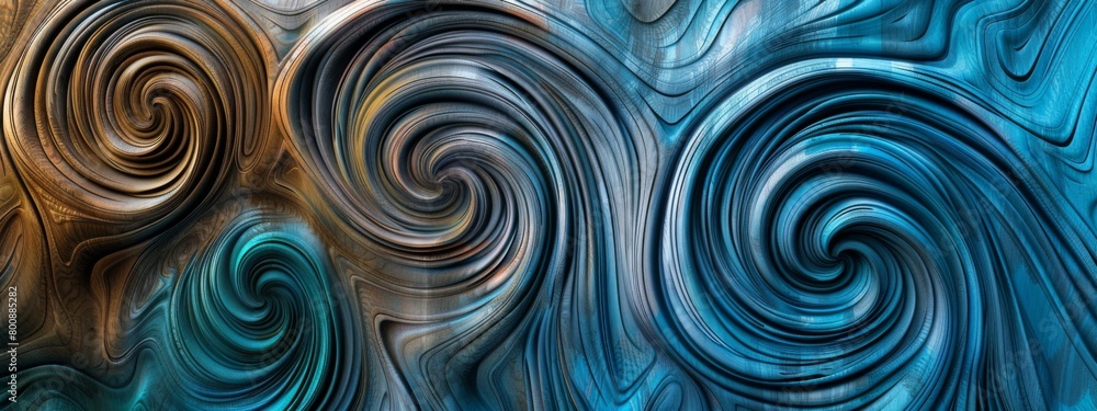 3D render of turquoise and black swirls in the style of intricate paper cutouts 3D render of turquoise and black swirls in the style of intricate paper cutouts