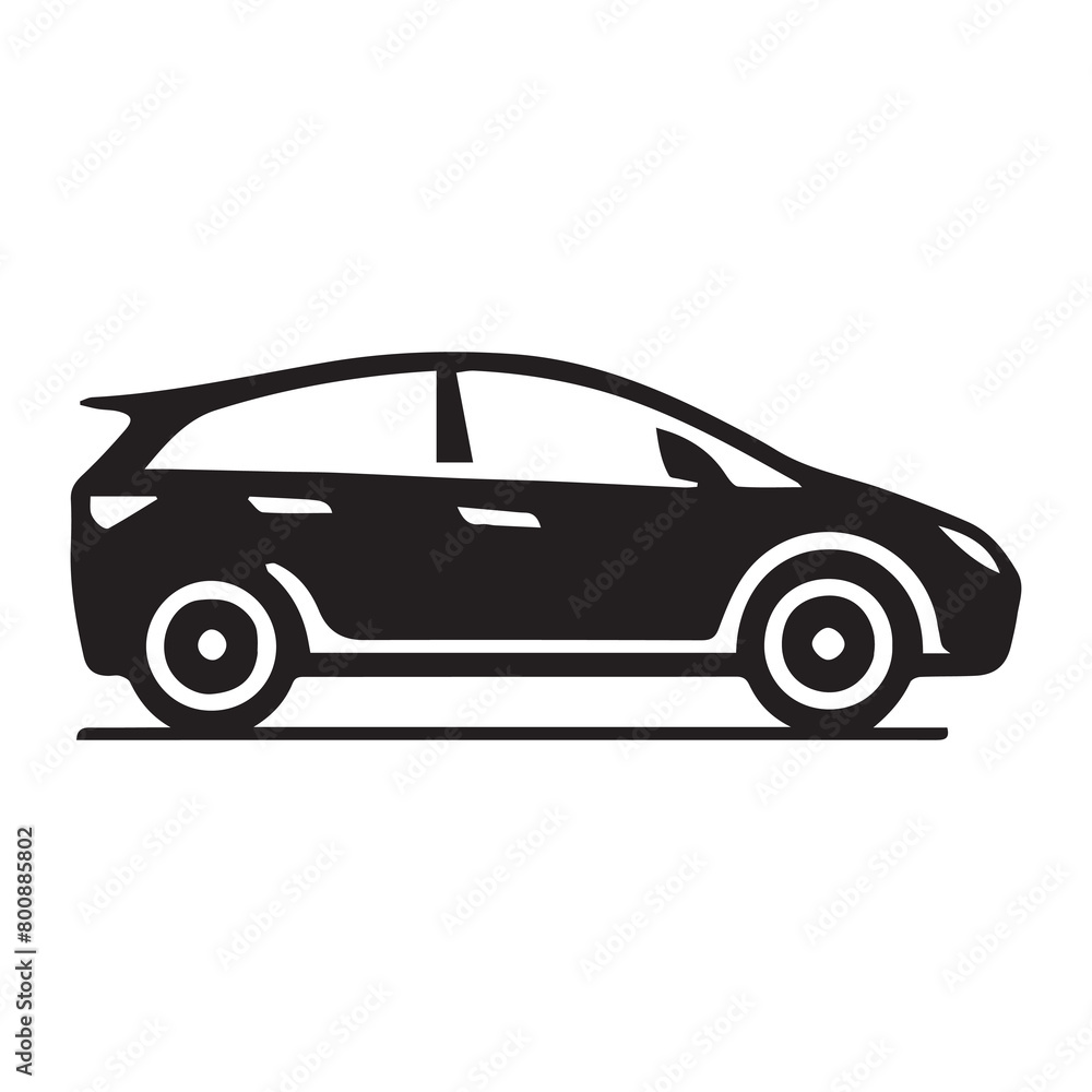 Car Icon on White Background Simple Vector Illustration