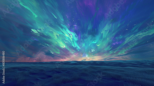 Prismatic visions of a digital aurora, painting the horizon with the hues of a thousand fleeting dreams.