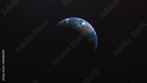 Cinematic Planet Earth Slow Zoom in and fast orbiting Africa Realistic photo