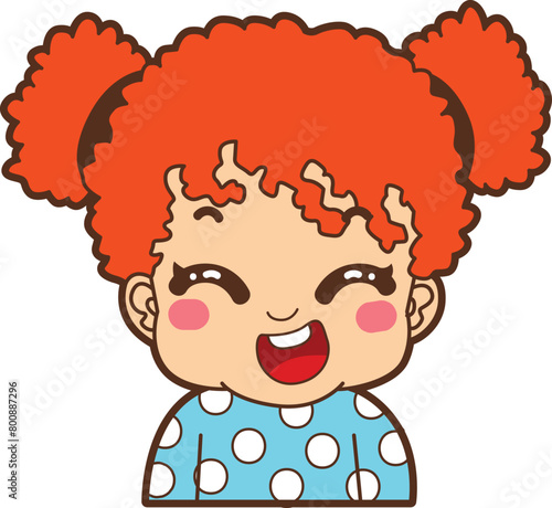 Variation of kids face from any race. Causasoid europeans race emoticon. Avatar of boy and girl kids.