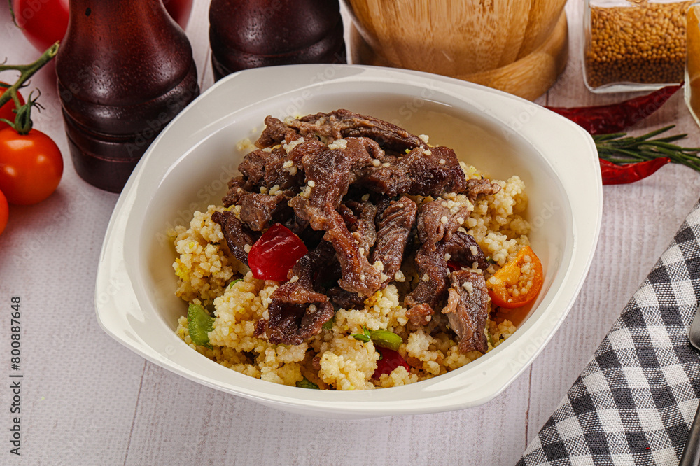 Traditional couscous with beef and vegetables Traditional couscous with beef and vegetables