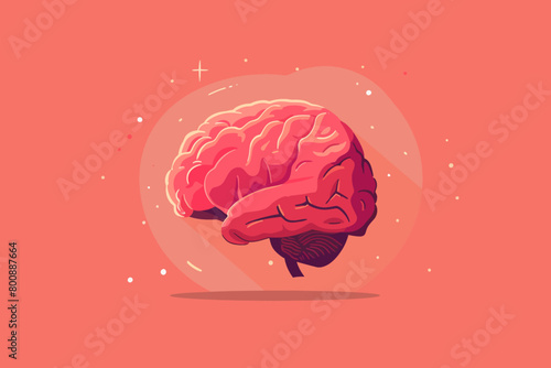a simple flat illustration of an Brain, vector graphics