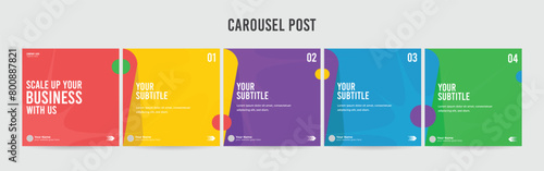 Editable Instagram Carousel Post Layout Set, Social Media Marketing microblog template design, tips & tricks linkedin post template, eps 10
