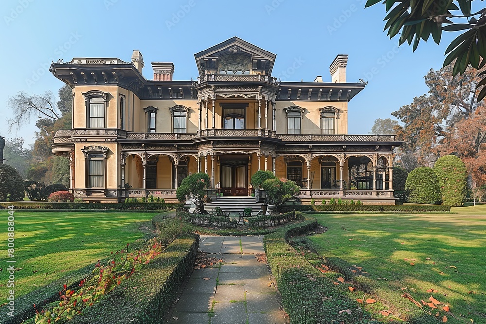 Opulent Victorian Mansion: Wraparound Porch & Intricate Gingerbread Trim Glory