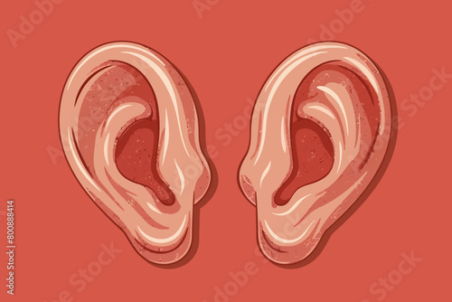 a simple flat illustration of an Ears, vector graphics
