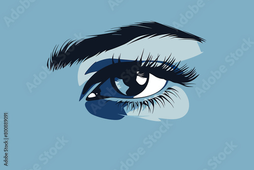 a simple flat illustration of an Eyes, vector graphics