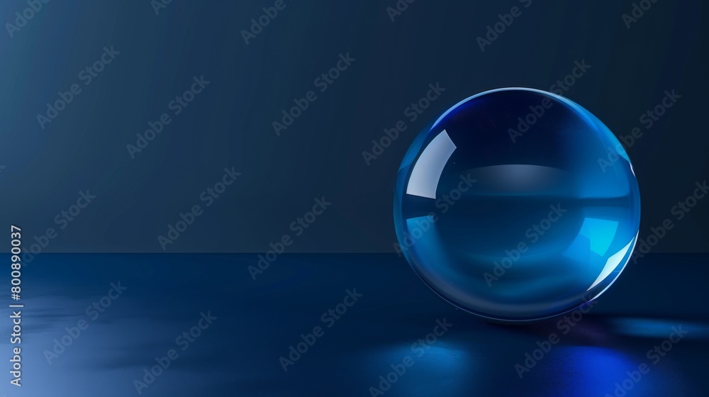 3D render of a blue glass ball on a dark background 3D render of a blue glass ball on a dark background