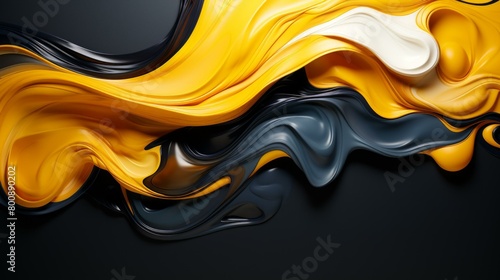 Black and yellow abstract painting photo