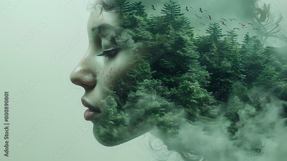 Nature's Influence: Double Exposure of Human and Forest Nature's Influence: Double Exposure of Human and Forest