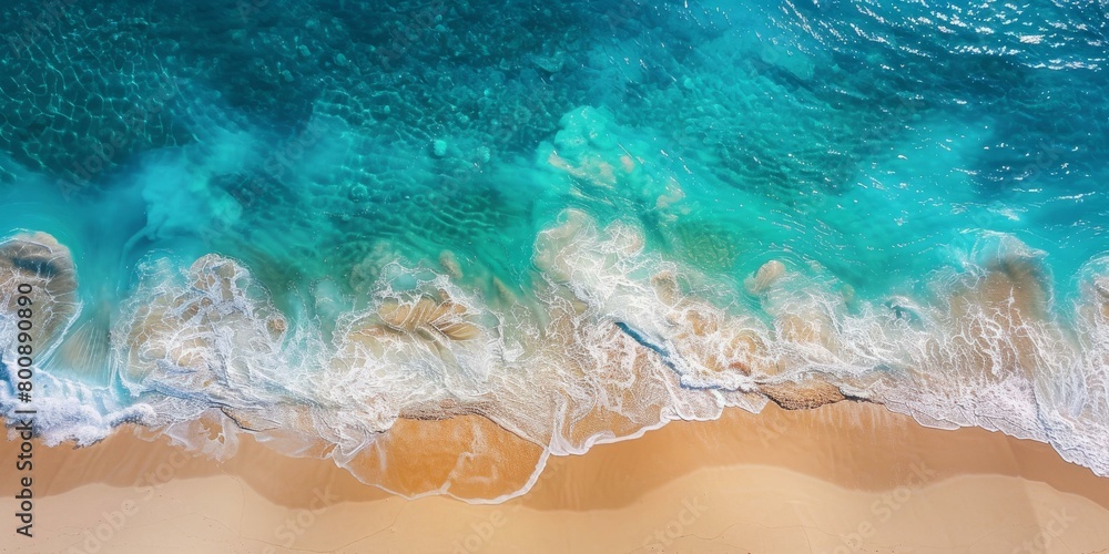 Obraz premium Beach with turquoise water and white sand