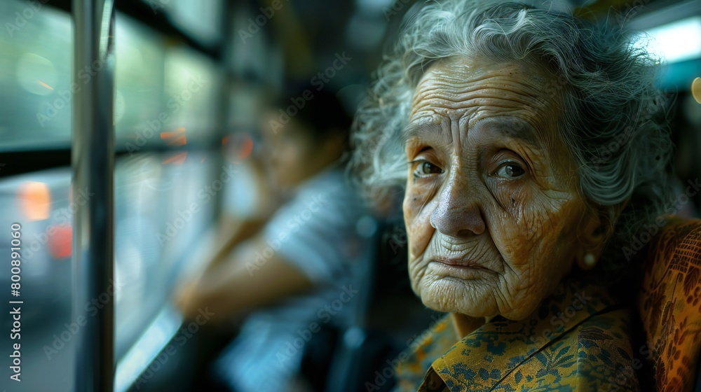 Empty Old Bus: Alone on the old bus, the old woman relives her mental health trauma.