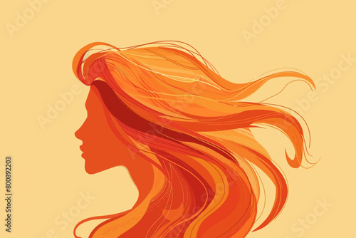 a simple flat illustration of an Hair, vector graphics