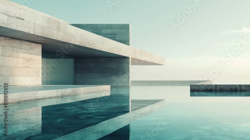 Serene Simplicity: Minimalistic Abstract Architecture © Katherine