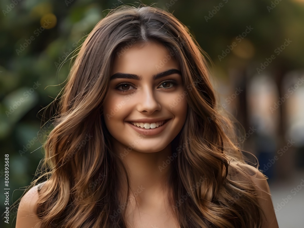 illustration of a young woman smiling face illustration of a young woman smiling face