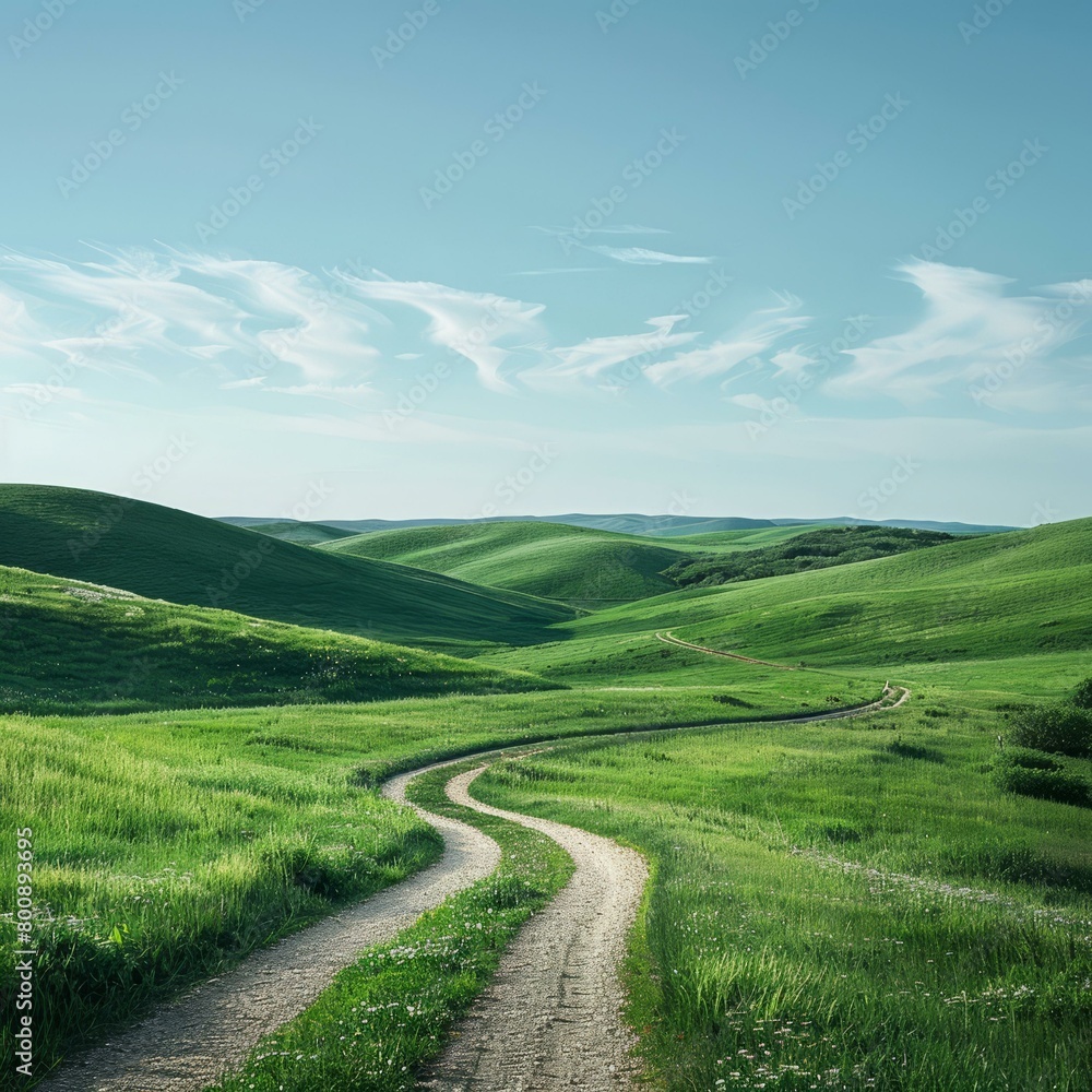 Winding Road Through Green Hills Winding Road Through Green Hills