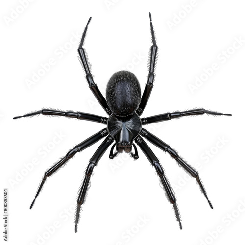 Black spider isolated on transparent background