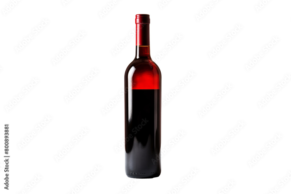 a bottle of wine with a red liquid a bottle of wine with a red liquid