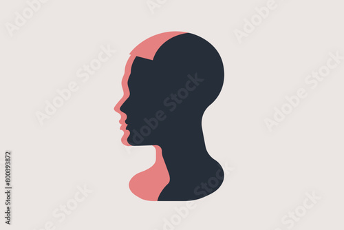a simple flat illustration of an Head, vector graphics