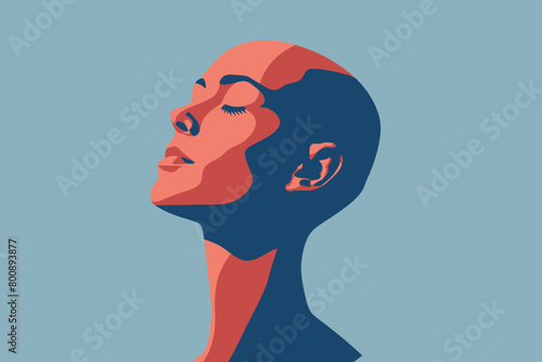 a simple flat illustration of an Head, vector graphics