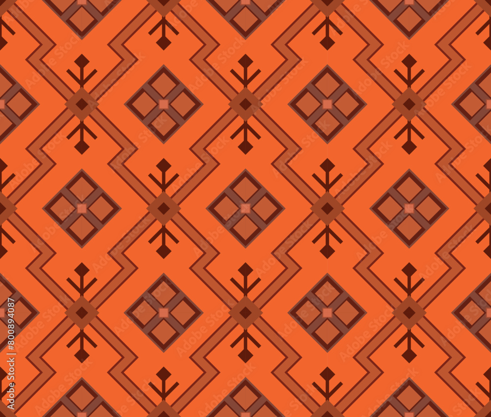 Japanese Zigzag Diamond Flower Vector Seamless Pattern Japanese Zigzag Diamond Flower Vector Seamless Pattern