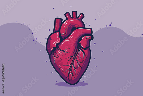 a simple flat illustration of an Heart, vector graphics