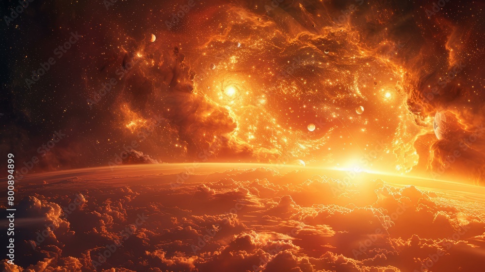 A Fiery Space Panorama
