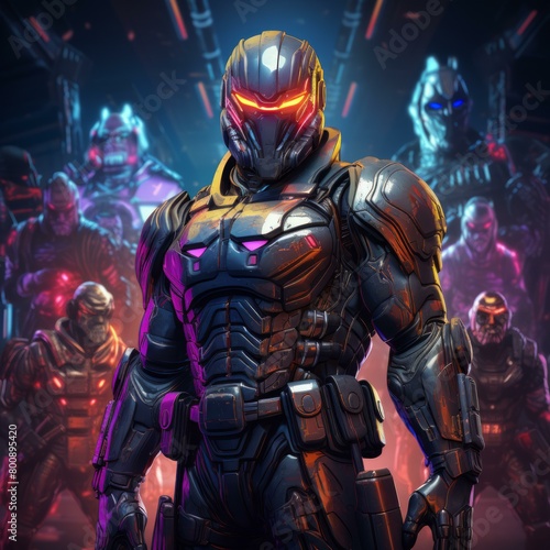 futuristic soldiers in armor