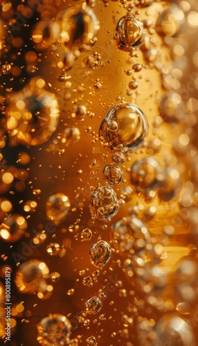 Close-up of bubbles in a glass of champagne