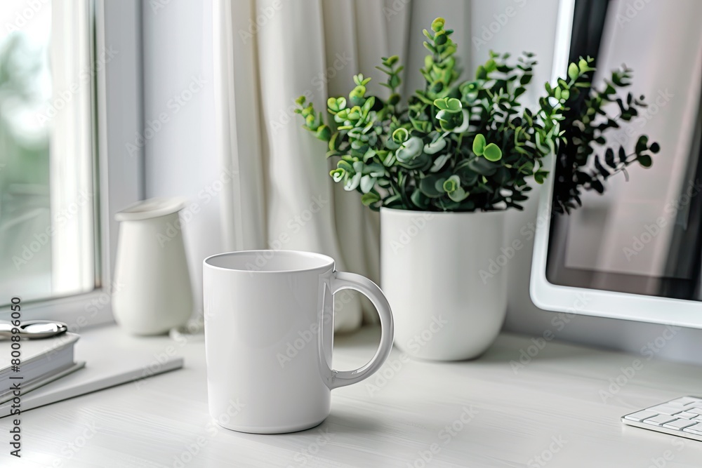 Fototapeta premium Cozy and Productive Home Office Workspace