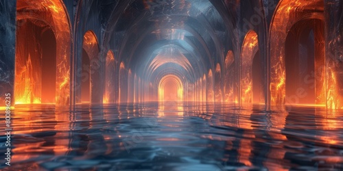 fantasy corridor of fire and water