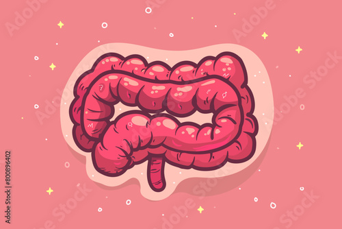 a simple flat illustration of an Intestines, vector graphics
