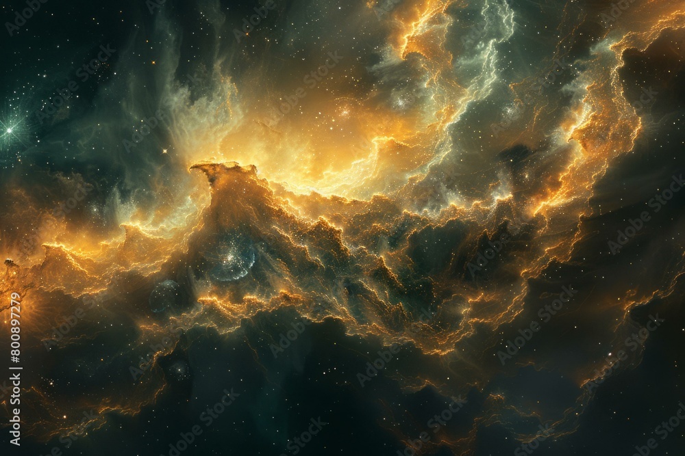 Mystical and Colorful Space Nebula Mystical and Colorful Space Nebula