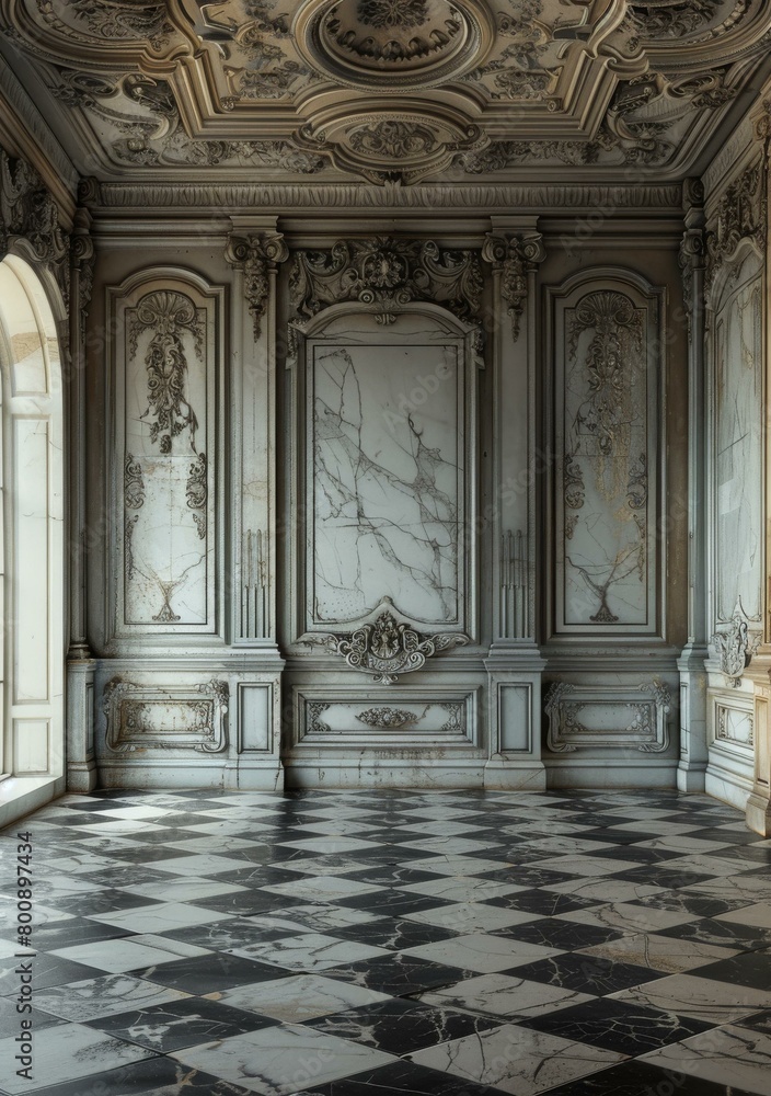 ornate empty grand hall interior