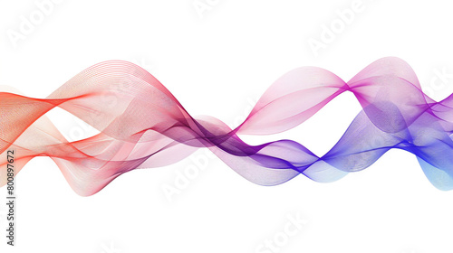 Portray the fusion of AI and customer service with lively gradient lines in a single wave style isolated on solid white background