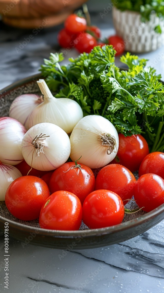 Fresh organic vegetables on a table