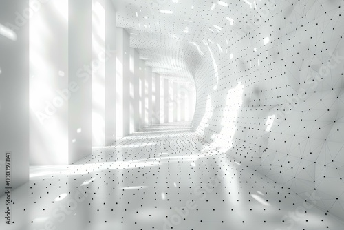 Futuristic White Sci-Fi Corridor photo
