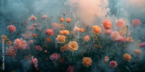 ethereal flowers in a dreamy field photo