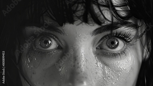 woman with a frightened look