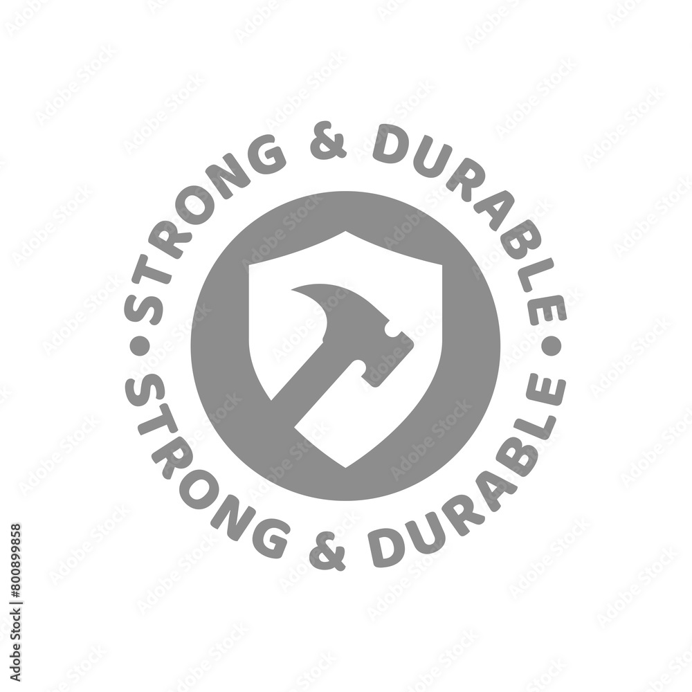 Strong and durable vector label. Material feature badge. Strong and durable vector label. Material feature badge.
