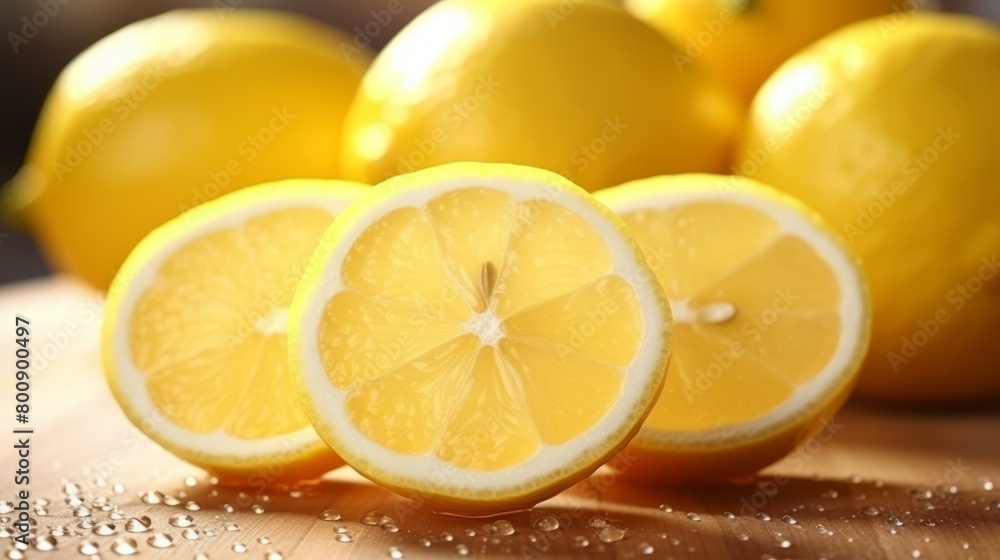 Close-up photo of a lemon cut in half Close-up photo of a lemon cut in half