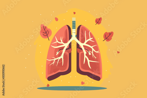 a simple flat illustration of an Lungs, vector graphics