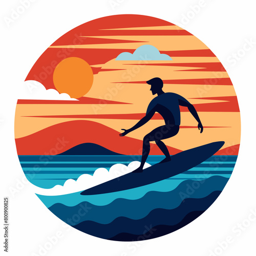 surfer on the beach silhouette vector art illustration with white background  Summer t shirt