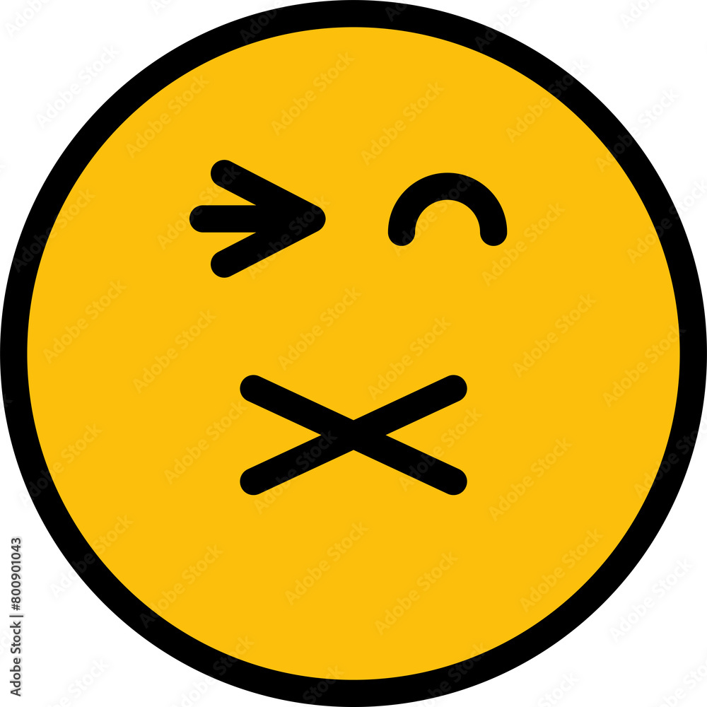 Fototapeta premium Mute Face Emoticon