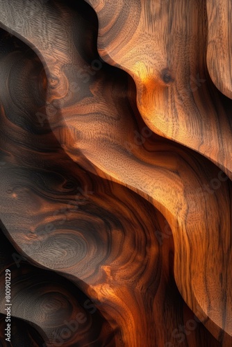 Abstract 3D rendering of a wooden surface with wavy pattern