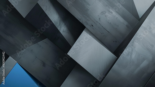 bold geometric shapes of charcoal gray and sky blue, ideal for an elegant abstract background