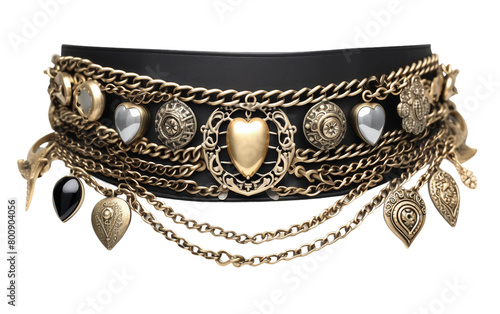 Stylish Chain Waist Accessory Isolated On Transparent Background PNG.