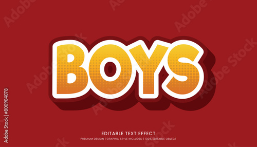 boys text effect template editable design for business logo and brand